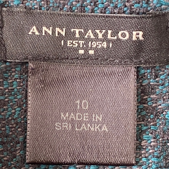 Ann Taylor Women's Teal/Black Mini Pencil Skirt Size 10 Straight Short Lined - Picture 2 of 14